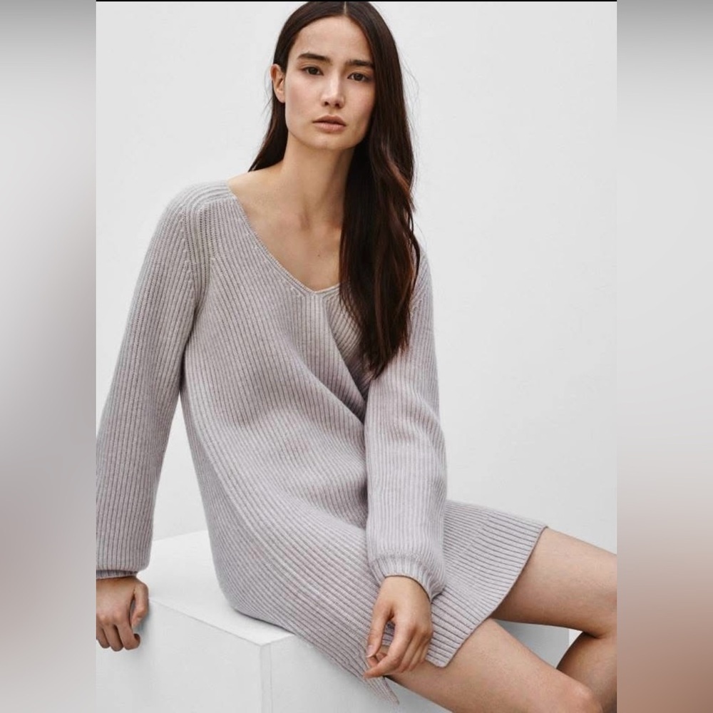 Wilfred Free Soft Knit Sweater dress in Light Gray XXS
